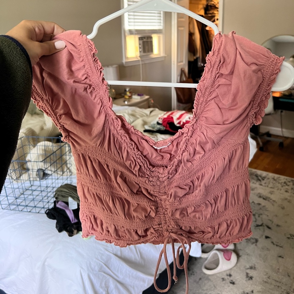 Pink cropped top